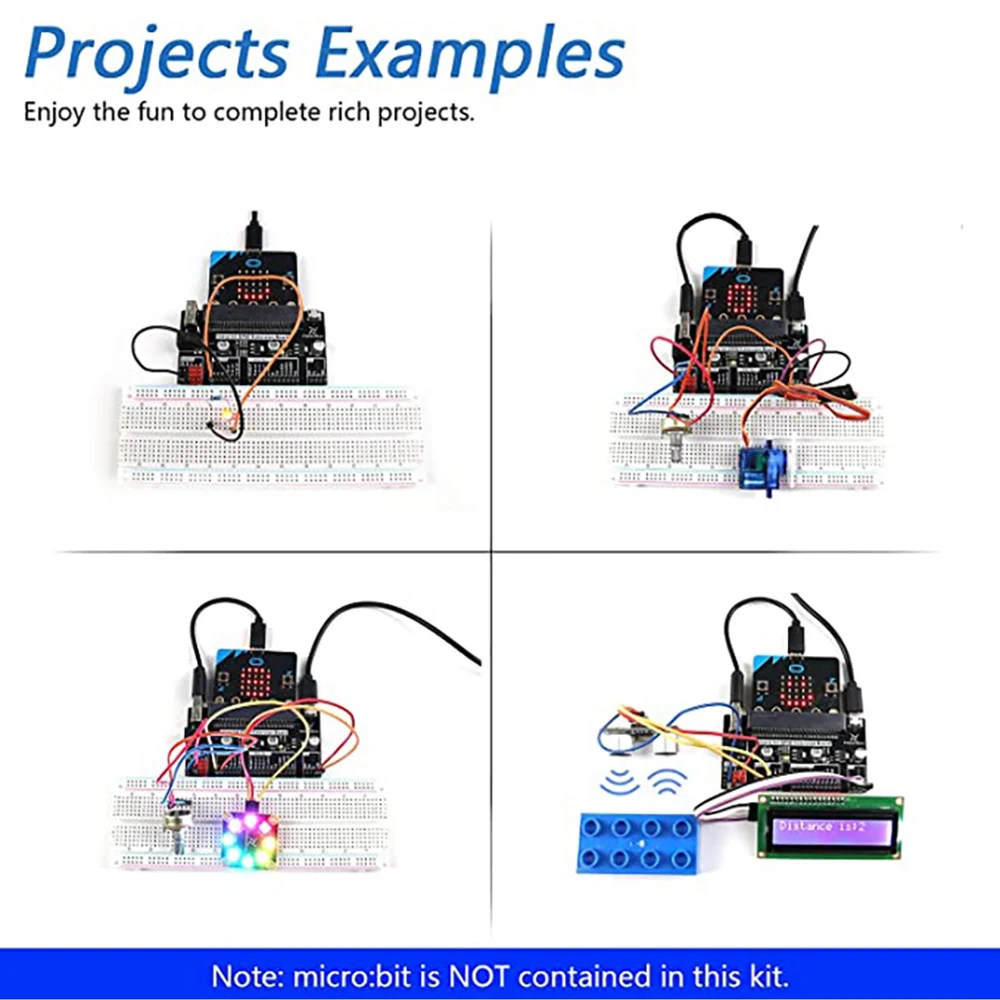 ABJF-Micro:Bit V1.5 개발 보드 마이크로:비트 스마트 카 키트/Q트럭/파이썬 교육용 BBC 마이크로비트 프로그래머블 로봇 DIY용