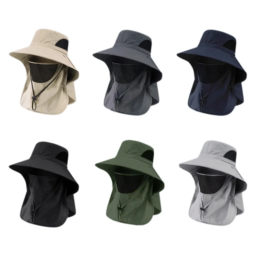 Unisex Summer Sun Hat UV Protection Bucket Cap with Neck Flap Outdoor Hunting Fishing Hiking Camping Fisherman Hat