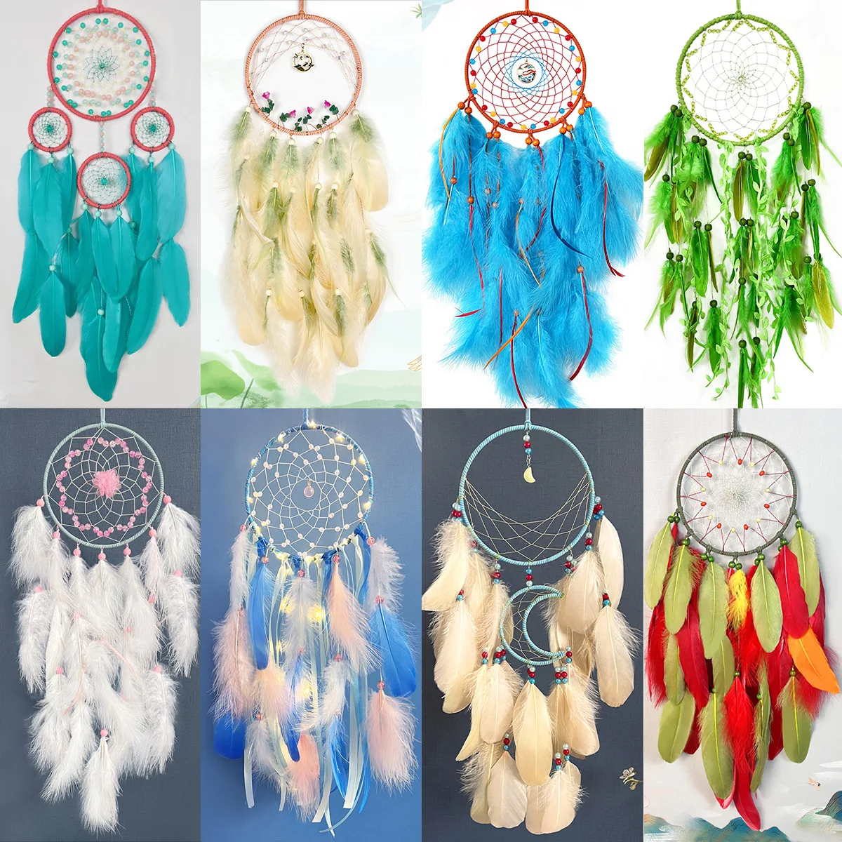 YFY Dream Catcher Handwoven Dream Girl Heart Bedroom Room Decoration Pendant