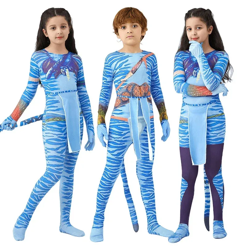

Avatar Costume for Kids Avata The Way of Water Cosplay Bodysuit for Boys Girls Christmas Halloween Party Child Clothes