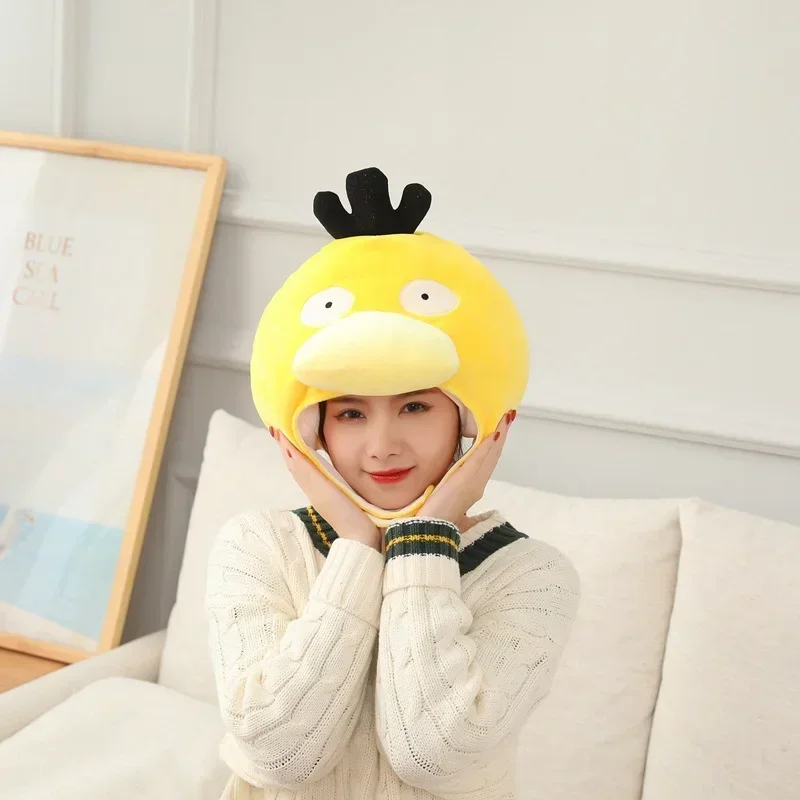 Pokemon Cartoon Plush Soft Headwear Cosplay Party Funny Psyduck Hat Cap Headdress Photo Performance Prop Children Birthday Gifts