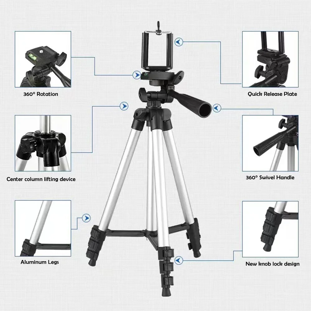 Professional Tripod Extendable Travel Lightweight Stand Tripod Stand Universal Photography Stand For DSLR Camera Live Youtube