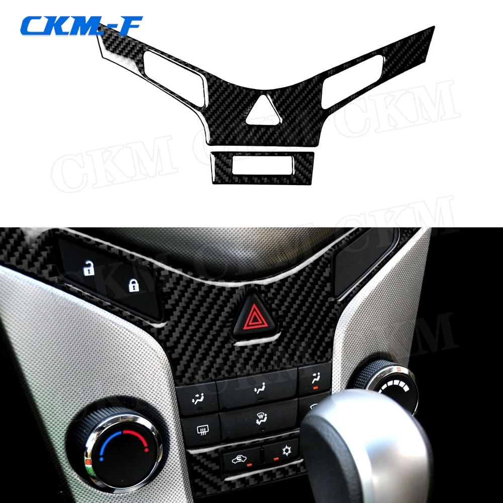 Carbon Fiber Interior Trim Central Control AC Panel Switch Button Cover Stickers For Chevrolet Cruze 2009-2015 Car Styling