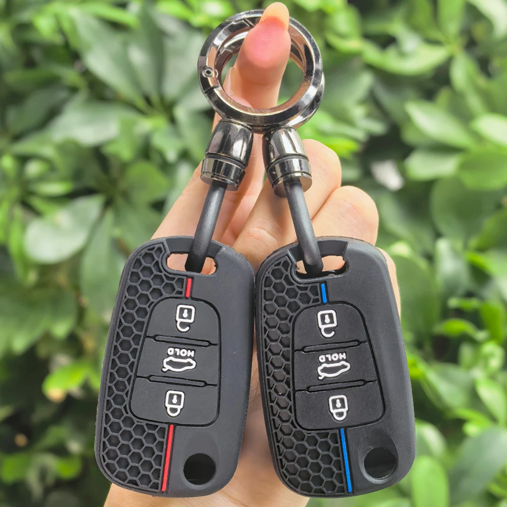 Car Key Case Cover For Kia Soul Venga Picanto Rio Sorento Ceed Sportage For Hyundai i20 i30 Veloster ix20 Protector Keychain