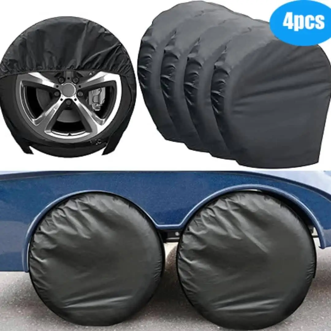 Multiple Vehicle Types Tire Protection 4-Piece Set, Waterproof Design Fits Trucks Trailers Campers SUV, Universal Protection Set