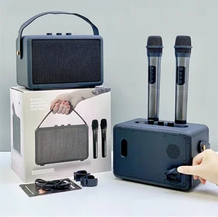 M4pro dual microphone wireless outdoor bluetooth speaker family karaoke subwoofer audio all-in-one machine