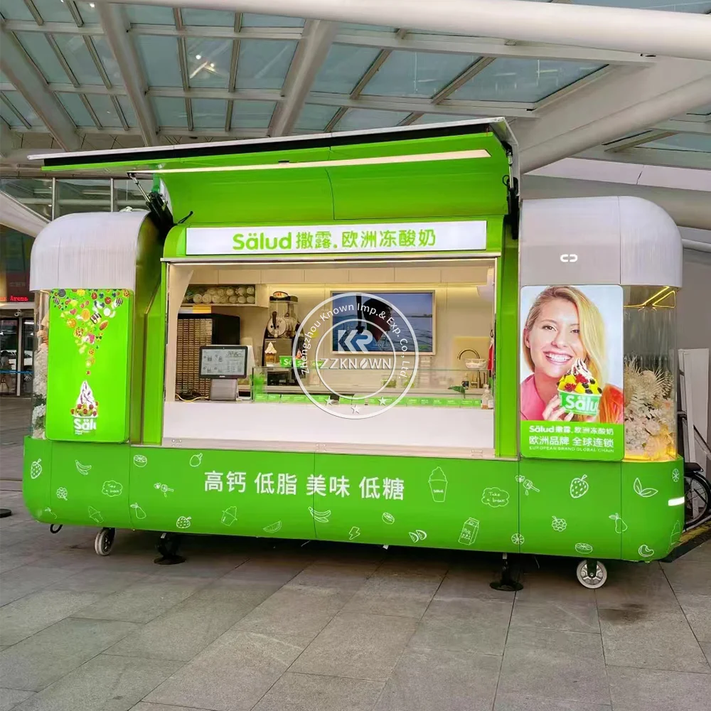 Produttori di camion di cibo Chiosco di caffè Concessione Rimorchio di cibo Carrello per crepe di strada Carrello mobile per snack per hot dog