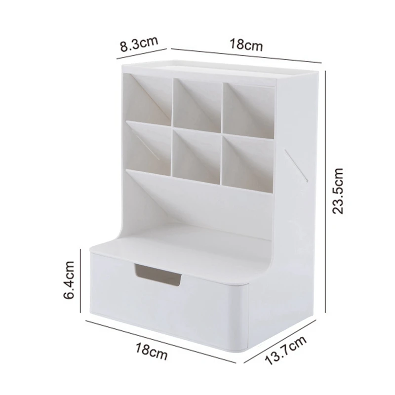 Multifunctional Pen Holder Storage Box Drawer Multi-Layer Dustproof Desktop Office Supplies Storage Box White Durable