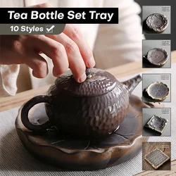 Sand Japanese-Style Pot Tray Tea Pot Base Tea Placemat Washed Tea Pitcher Dry Foam Drainage Teapot Tray Round Square