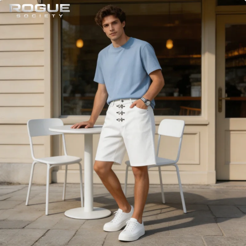 

Streetwear New Fashion Metal Buckle Denim Shorts Men Women Y2k Loose High Street Pants Luxury Minimalist Harajuku Gothic Summer