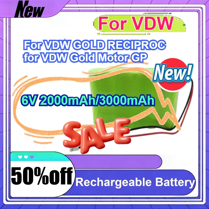 

Аккумулятор NI-MH VDW GOLD RECIPROC для мотора VDW Gold GP 6V 2000мАч/3000мАч для мотора для корневых каналов