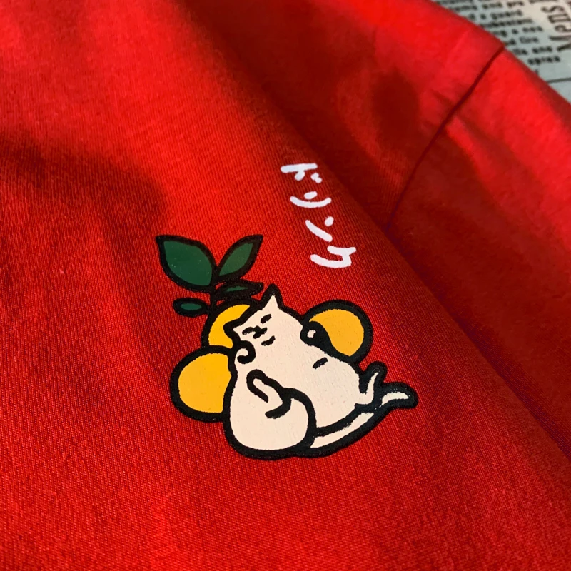Leuke Japanse Kat Print Oversized T-shirt Korte Mouw Losse Casual T-shirt Streetwear Katoen Harajuku Top voor Vrouwen En Mannen