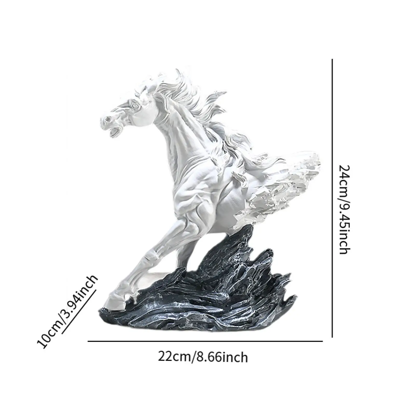 Wild Horse Figurine Desktop Craft Gift Luxury Resin Horse Sculpture for Living Room Bookshelf Home Decorating Businesses