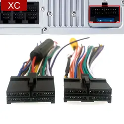 20Pin Universal Car CD Radio Stereo Rear View Camera Power Wire Harness Cable Connector Adapter Fit for 1 DIN 2 DIN Android Play