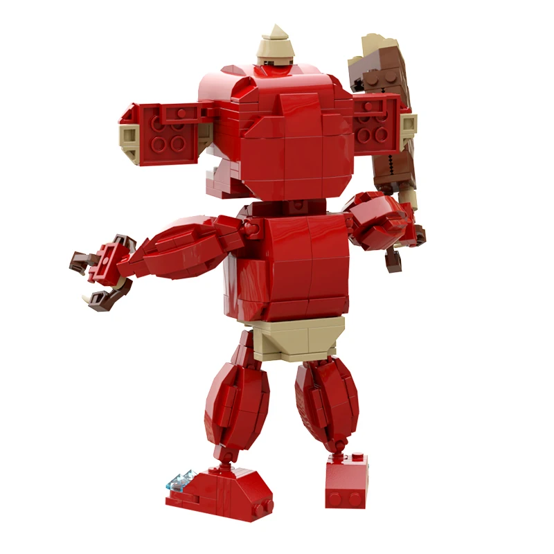 Blocs de construction assemblés modèle petit monstre rouge MOC, jouet créatif à monter soi-même, cadeau d'halloween et de noël