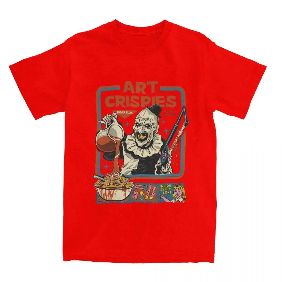 Art Crispies Terrifier Clown Shirt Apparel Men Women's Pure Fashion Retro Horror Tee Shirt Clothes Graphic Printing 71724 image 4