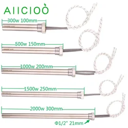 Aquecedor elétrico da imersão para a água, elemento de aquecimento do cartucho, DN15, 21mm, 220V, 300W, 500W, 1000W, 1500W, 2000W, SUS304