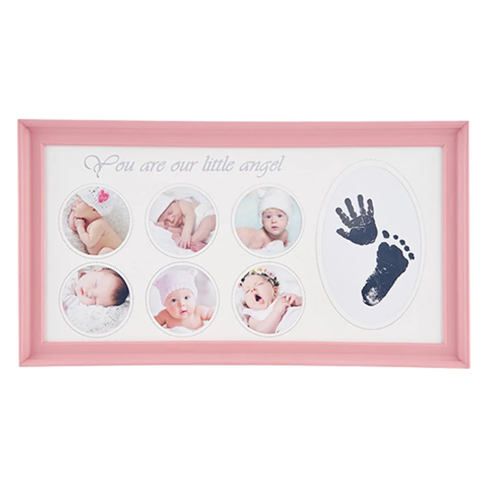 Infant Inkpad Photo Frame Footprint Mud DIY Suite Wood-based Panel Baby Handprint Child