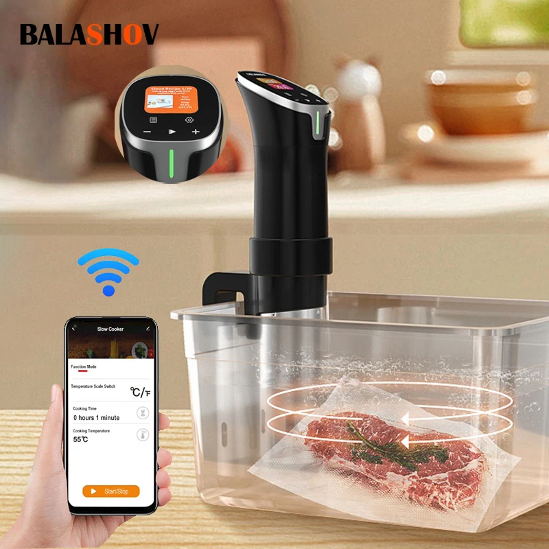 WIFI Sous Vide Cooker 1100W LCD Touch Digital Display Immersion Circulator Accurate Cooking Vacuum Smart Slow Cooker Kitchen