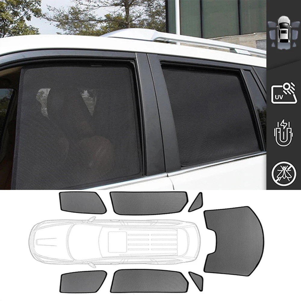 Для Volkswagen VW Golf 7 Mk7 2013-2020: Магнитные солнцезащитные шторки для автомобиля, на лобовое стекло, задние боковые окна, сетчатые солнцезащитные шторки для детей