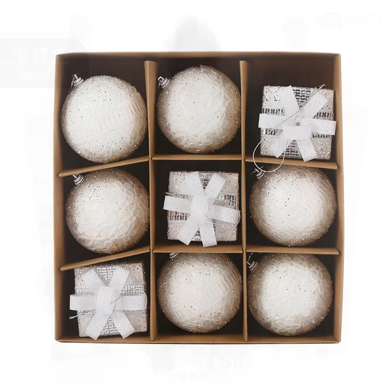 

2025 Рождественский декоративный шар в форме шара с блестками, подвеска в виде рождественской елки, оптовая продажа, новый дизайн белого, красного, розового, светло-зеленого золота