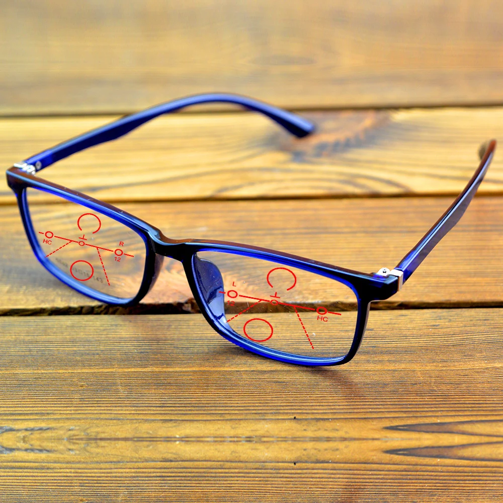 Rectangle Fashion Lightweight Blue Frame Handcrafted Progressive Multi-focal Reading Glasses +0.75 +1 +1.25 +1.5 +1.75 +2 To +4