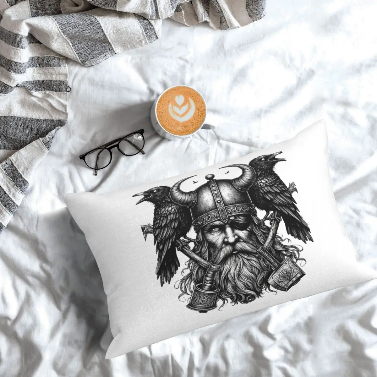 Odin Vikings Viking Legend Norse Mythology Rune Rectangle Pillowcase Cushion Cover Decor Bedroom Bed Home Comfort Throw Pillow