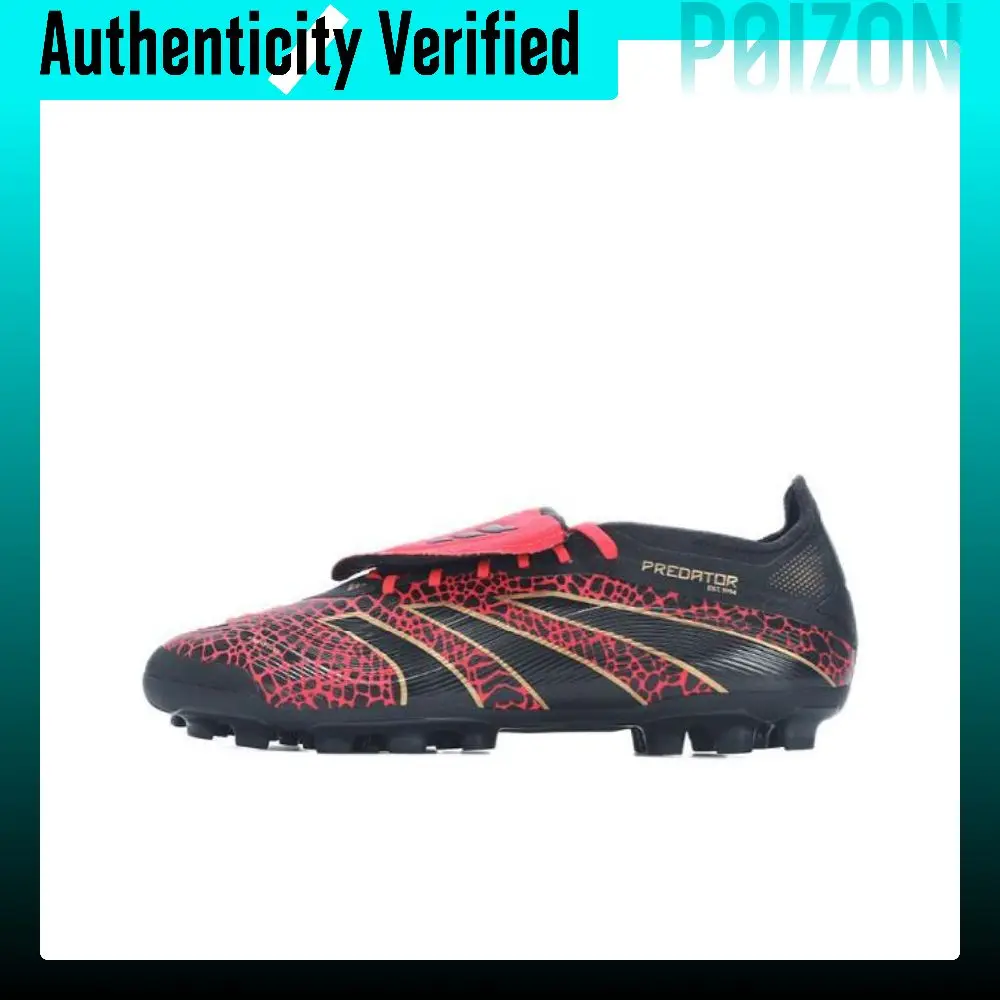 Adidas PREDATOR ELITE Slip Resistant Abrasion Resistant Soccer Shoes Unisex Black Red JR3359