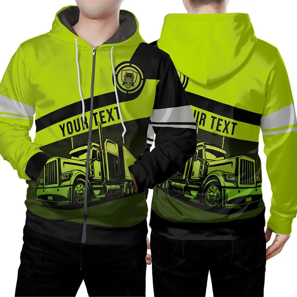 Truck Driver Custom Work Uniforms Men's Outdoor Construction Site Loose Casual Hoodie Autumn Winter Warm Long Sleeve Sweatshirt