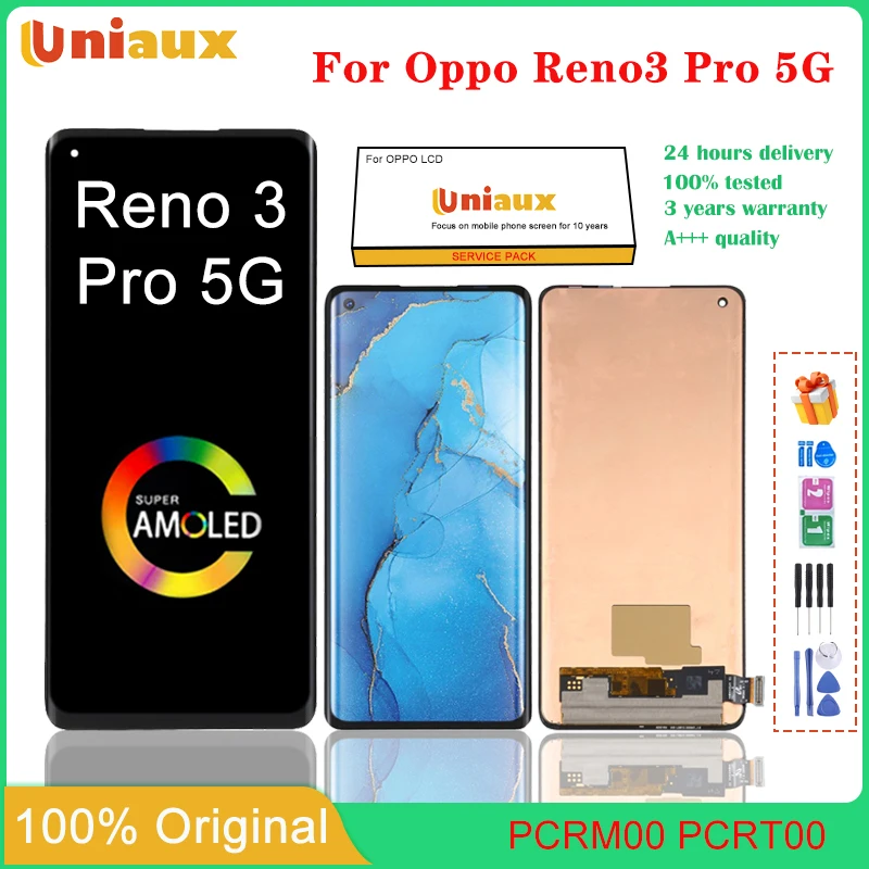 

6.5'' AMOLED For OPPO Reno 3 Pro 5G Mobile Phone LCD Screen Display assembly Touch Screen LCD Panel Replacement