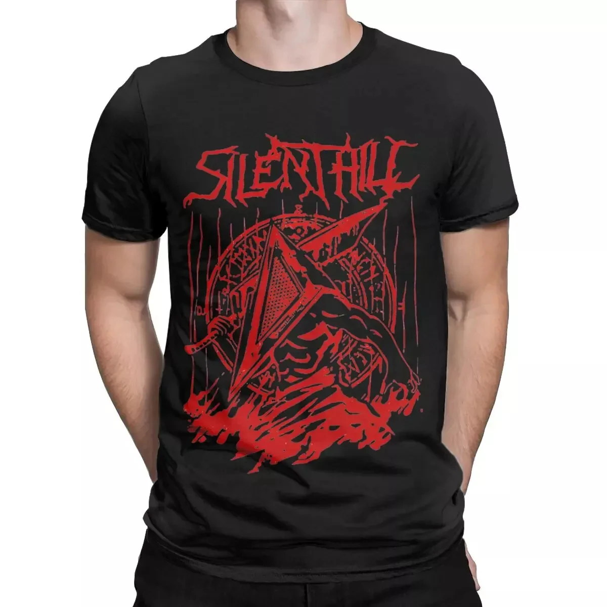 Silent Hill Red Pyramid Head Outfits Shirts Men Women Horror Video Game Graphic Short Sleeve Shirt Unisex Men Women Summer
