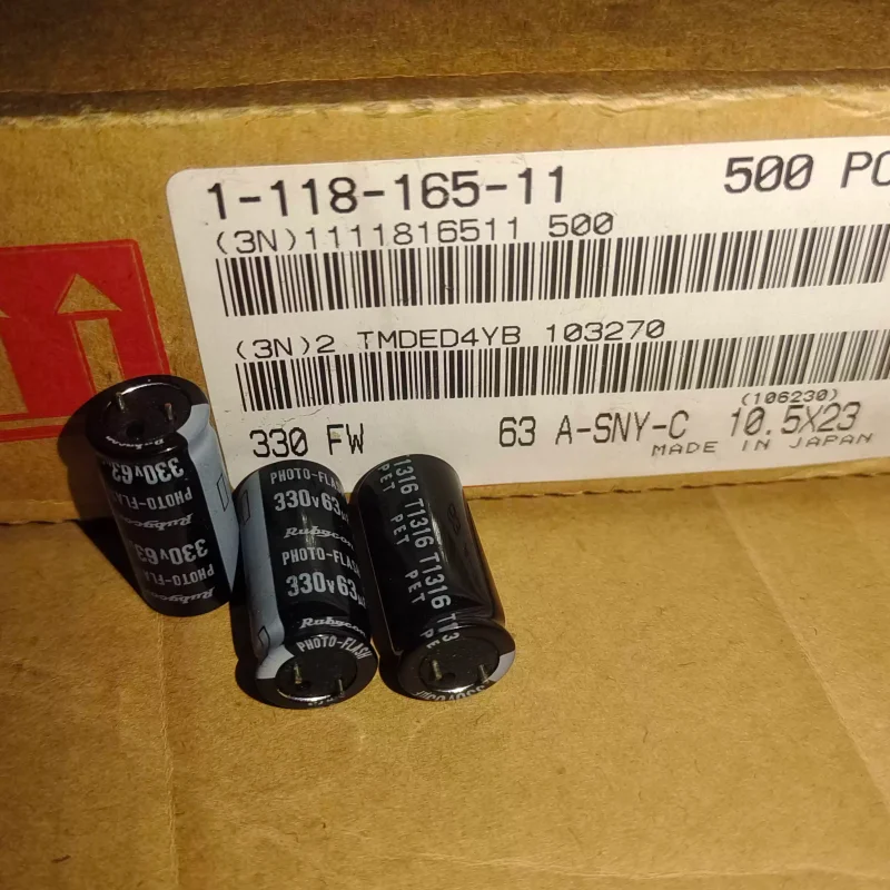 10-100pcs imported Japanese ruby Rubycon 330V 63UF PHOTO-FLASH flash capacitor