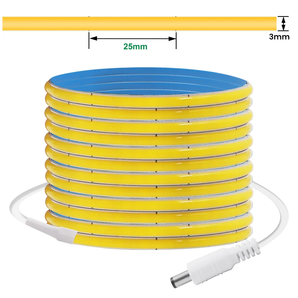 Dc 5v tira cob 3mm 320leds/m fita flexível corda noite lâmpada aaa alimentado por bateria pir sensor de movimento tv backlight fob tira led