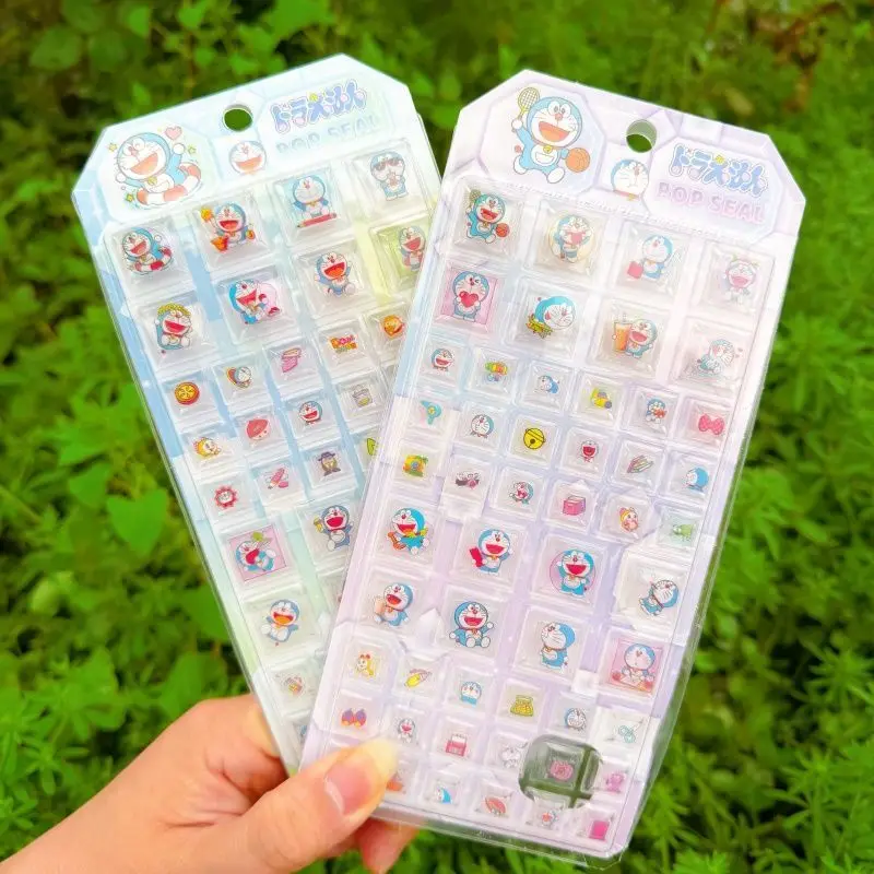 Random 2Pcs Doraemon Nobita Dorami Three-Dimensional Square Block Sticker Diy Notebook Pencil Case Camera Friend's Holiday Gift