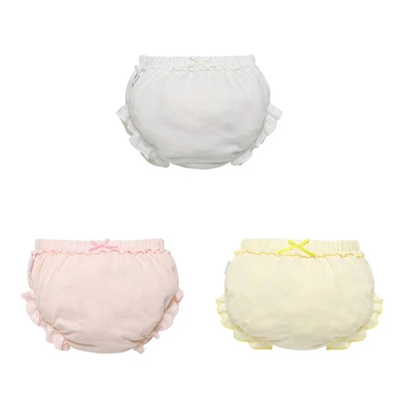 

3 Piece/Lot Baby 100%Cotton Panties Girl Infant Newborn Fashion Bow Triangle Underpants For Children Kids Clothes Accessories