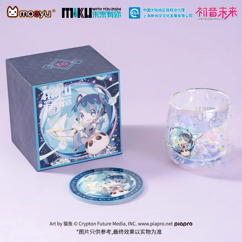 Moeyu Vocaloid Miku Milk Glass Mug Coffee Tea Juice Cup Creative Pad Mat Hatsune Cartoon Kawaii Cups Manga Drinkware