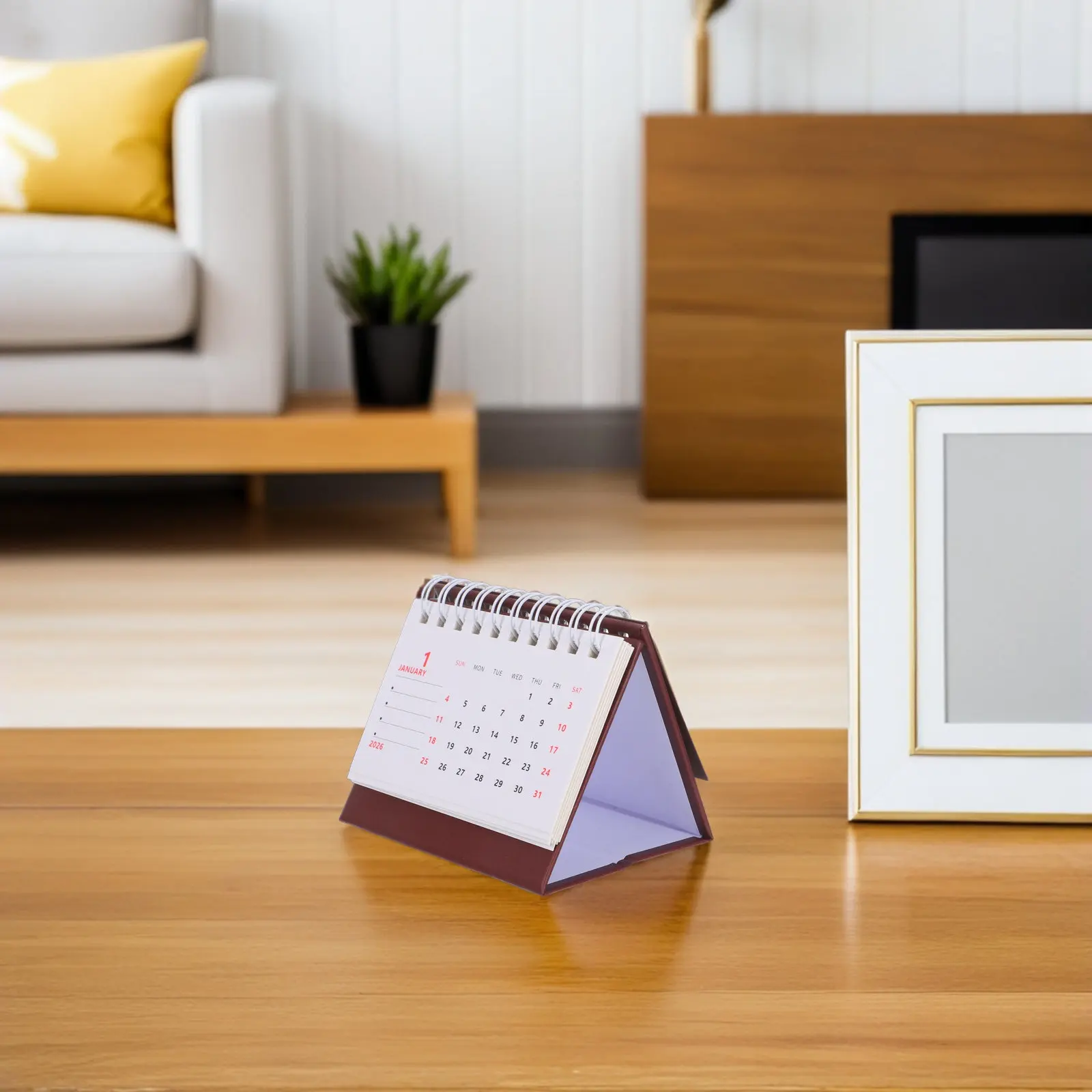 2026 Desk Calendar Mini Standing Flip Monthly Planner Compact Foldable Design Premium Paper Ink Resistant Daily Organizer