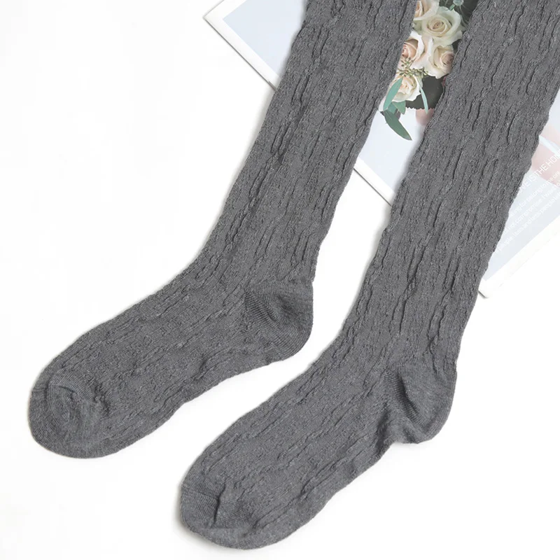 1 Pairs أسود أبيض رمادي الدانتيل فوق جوارب طويلة لوليتا لطيف الحلو العجل الجوارب النسائية منتصف الساق كاواي الفخذ العليا جوارب #4