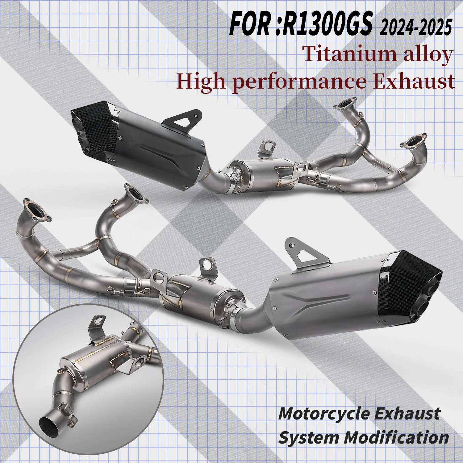 

AB For R1300GS 2024-25 R1300GS Adventure motorcycle Exhaust full Ti.alloy Exhaust system with Ti.muffler for R1300GS R1300GS ADV