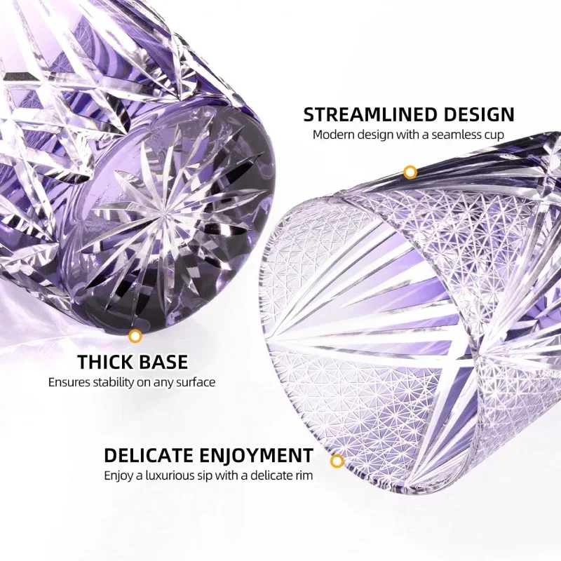 Dreamy Purple refraction Whisky cup Geometric Art Crystal wine glass Collection level Drinking rock tumbler Dropshipping