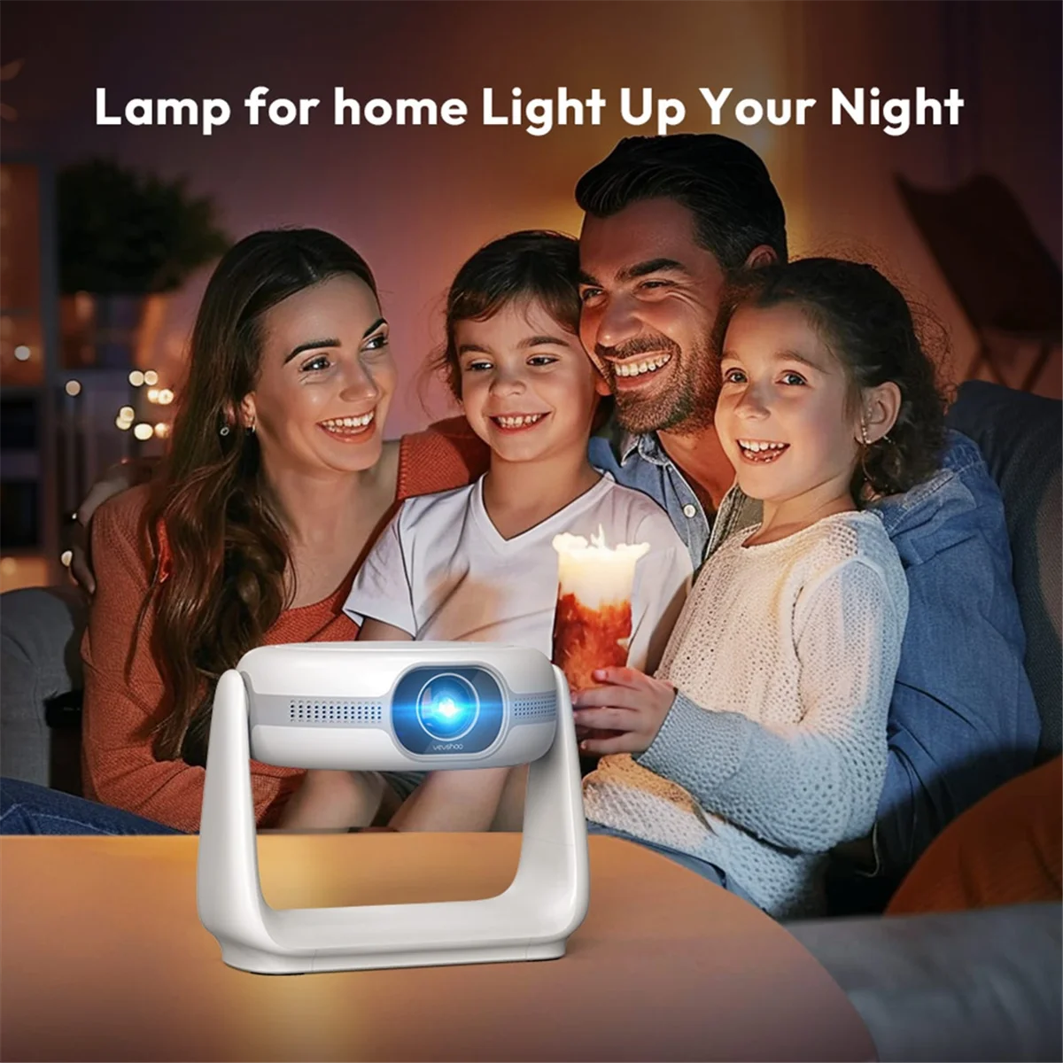 COTS-tSmart Android 11.0 1080P Projector with 5G WiFi Lamp Portable Projectors 4K Support HD Video Home Projector US