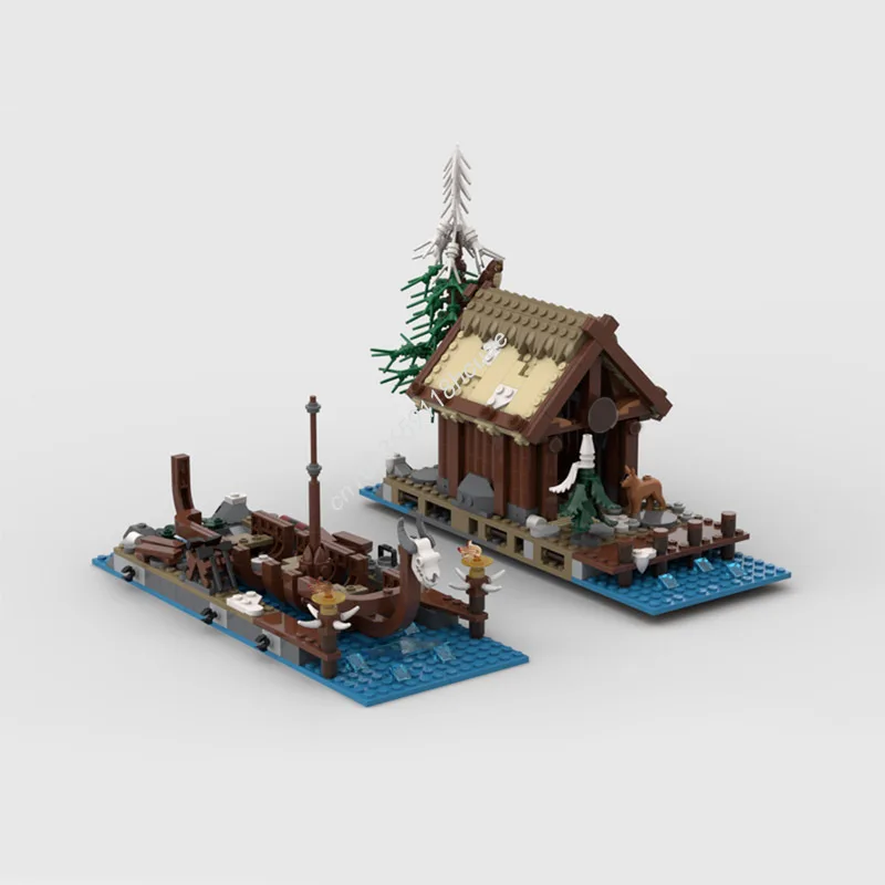 

815 деталей MOC Городская модель: Верфь, Дом-склад, Улица. Конструктор, развивающие игрушки, подарок для детей, DIY.