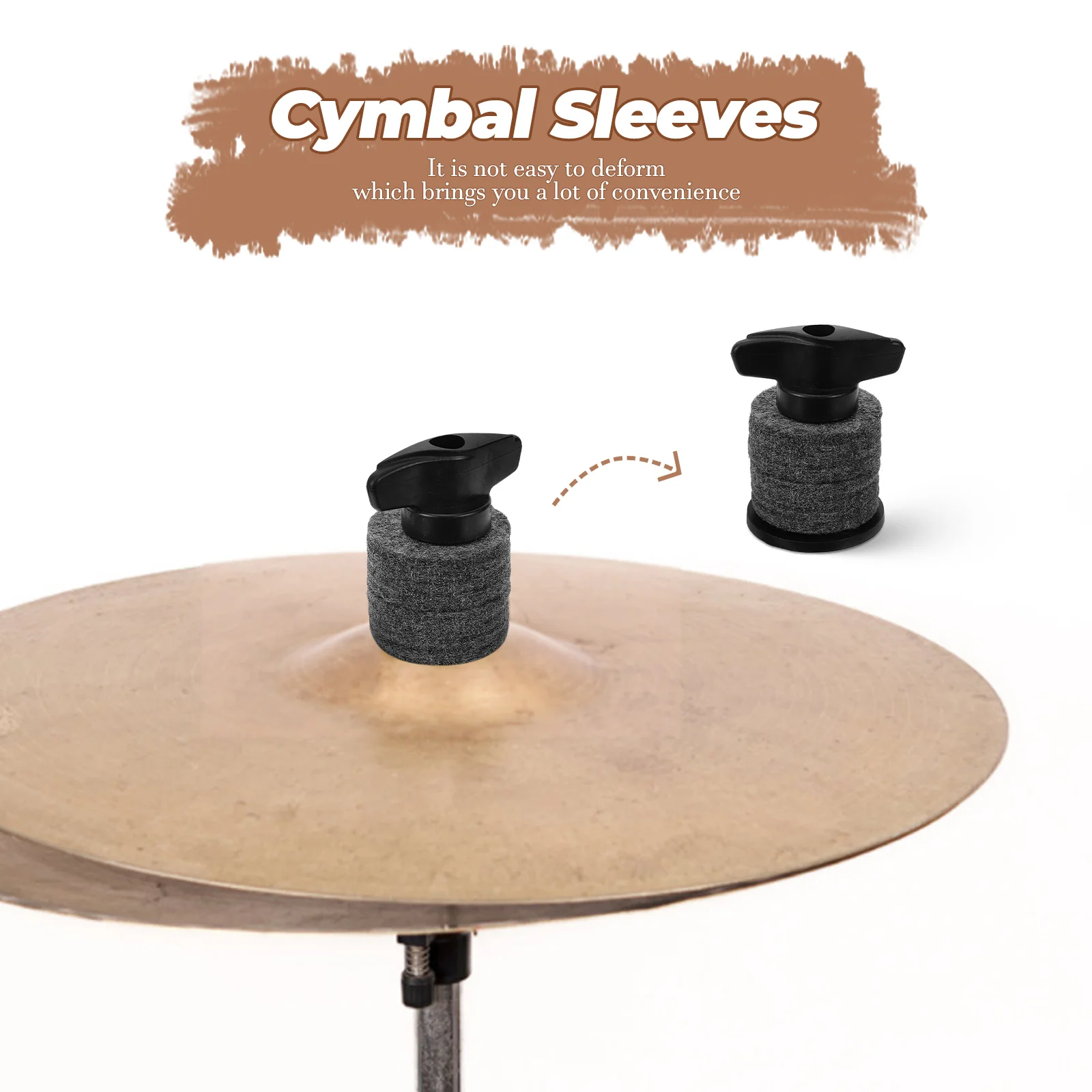 2 Sets Cymbal Holder Sleeves for Drum Flange Base with Flanged Supply Percussion Kit Stands Accessories