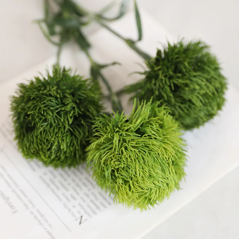 22 بوصة ديانثوس الاصطناعي الكرة الخضراء نبات صناعي للمنزل فندق ديكور تجاري ترتيب الأزهار التصوير الدعامة