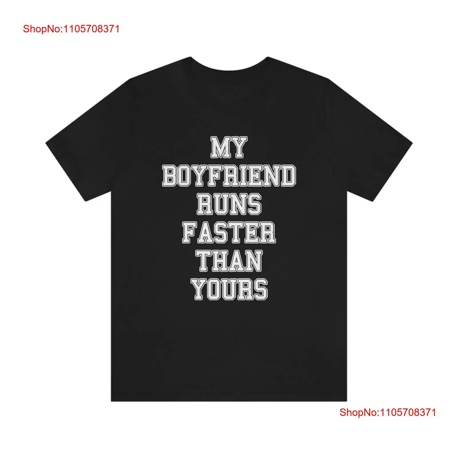 Funny Track T Shirt My Boyfriend Runs Faster Than Yours Spirit Wear Cross Country and Field vintage Washed graphic Breathable