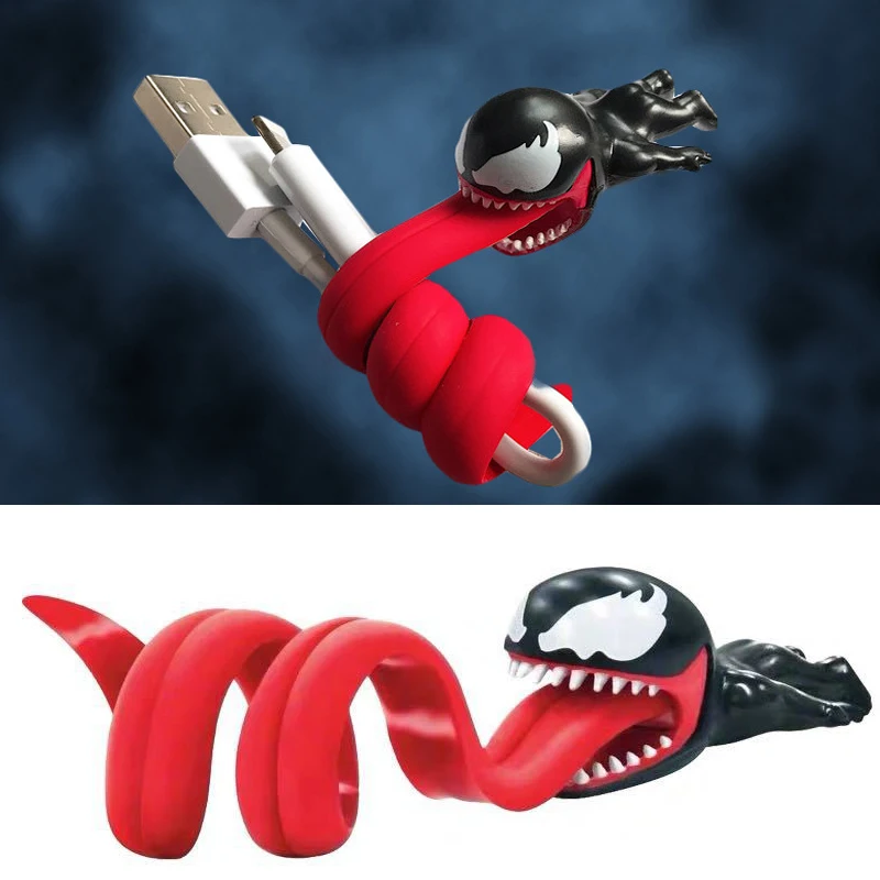 حامل كابل بيانات سلكي USB من The Avengers Venom حافظة واقية لملحقات السيارات والدراجات النارية هدية تزيين #2