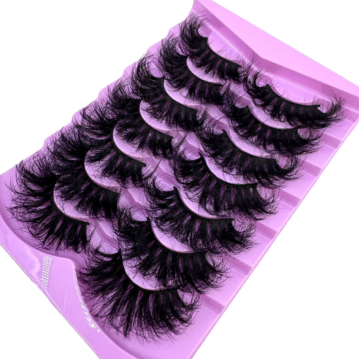 AMSDCN 7 Pairs Fluffy Lashes 10-25mm 3D Mink Lashes Long Thick Natural False Eyelashes Wholesale Lashes Vendors Makeup Mink Eyel