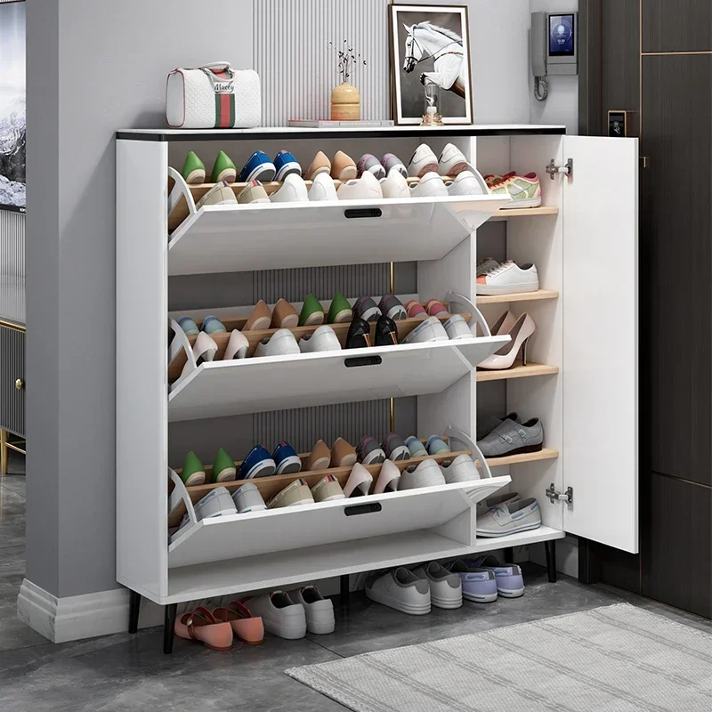 

z Tipping Storage Entry Shoe Cabinet Ultra Thin Layered Partition White Shoe Cabinet Luxury Long Furniture