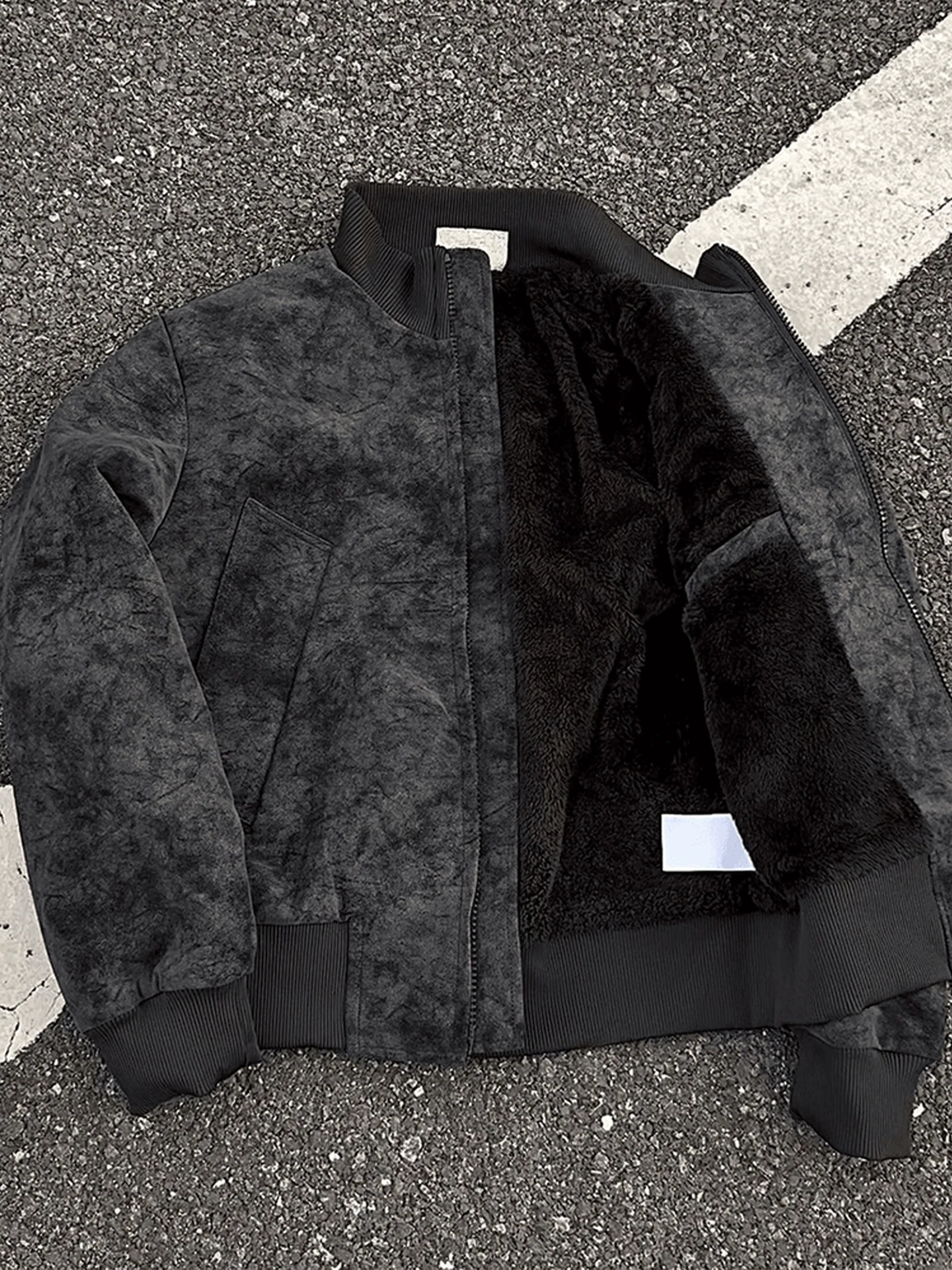 

Мужское зимнее пальто из искусственной кожи American Sle Fce Lined Tie Dye, не объемное чистое бейсбольное пальто с подставкой