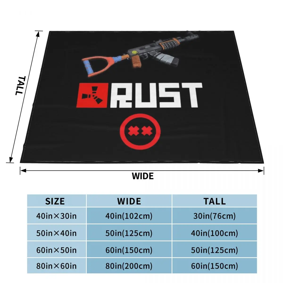 Rust Game Merch Throw Blanket Cute Blanket Plaid Luxury Blanket